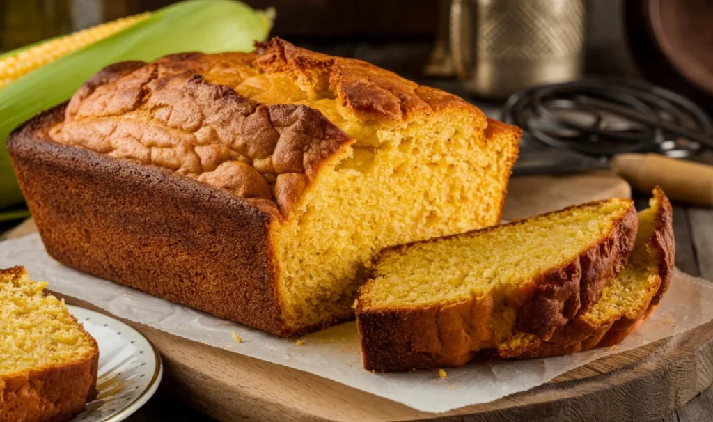 Freshly baked cracklin cornbread in a cast-iron skillet with golden crust and crispy cracklins