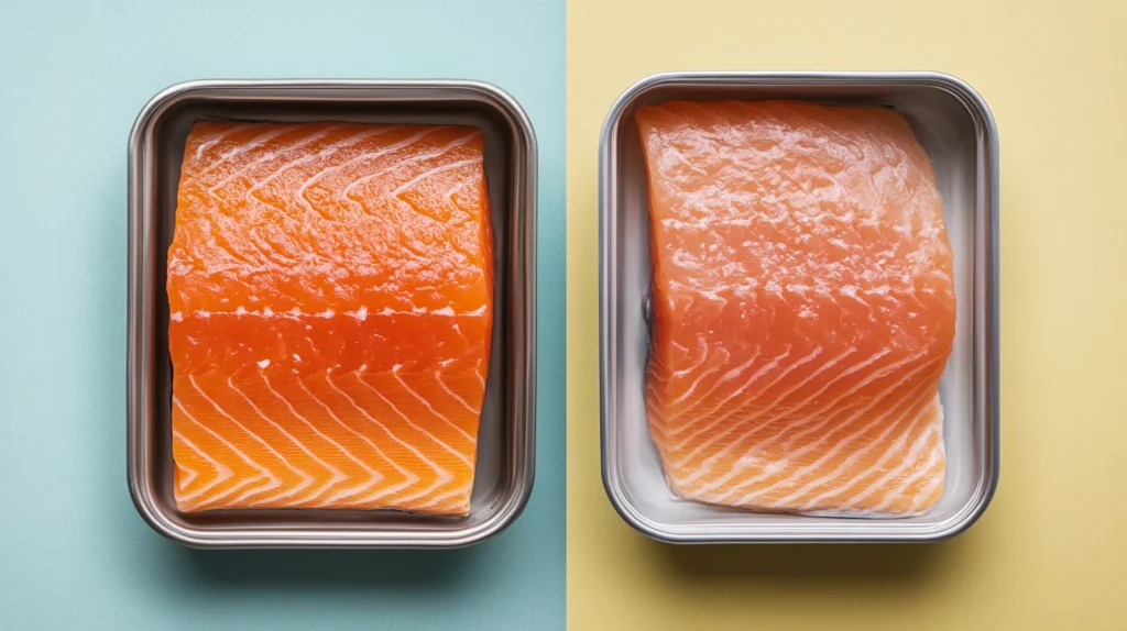 Canned salmon vs. fresh salmon comparison showing key nutritional differences.