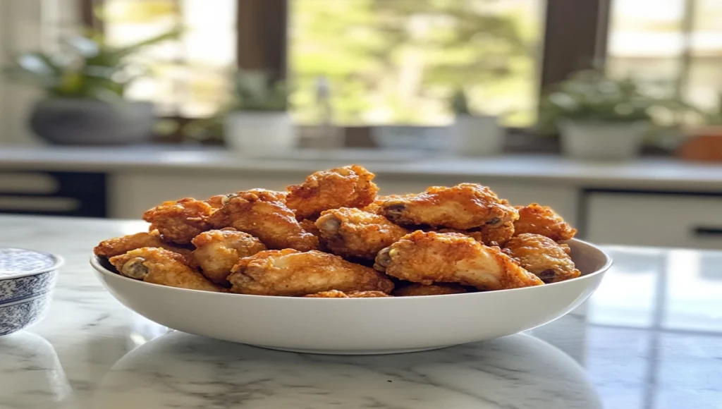 Seasoned chicken leg quarters on a cutting board.