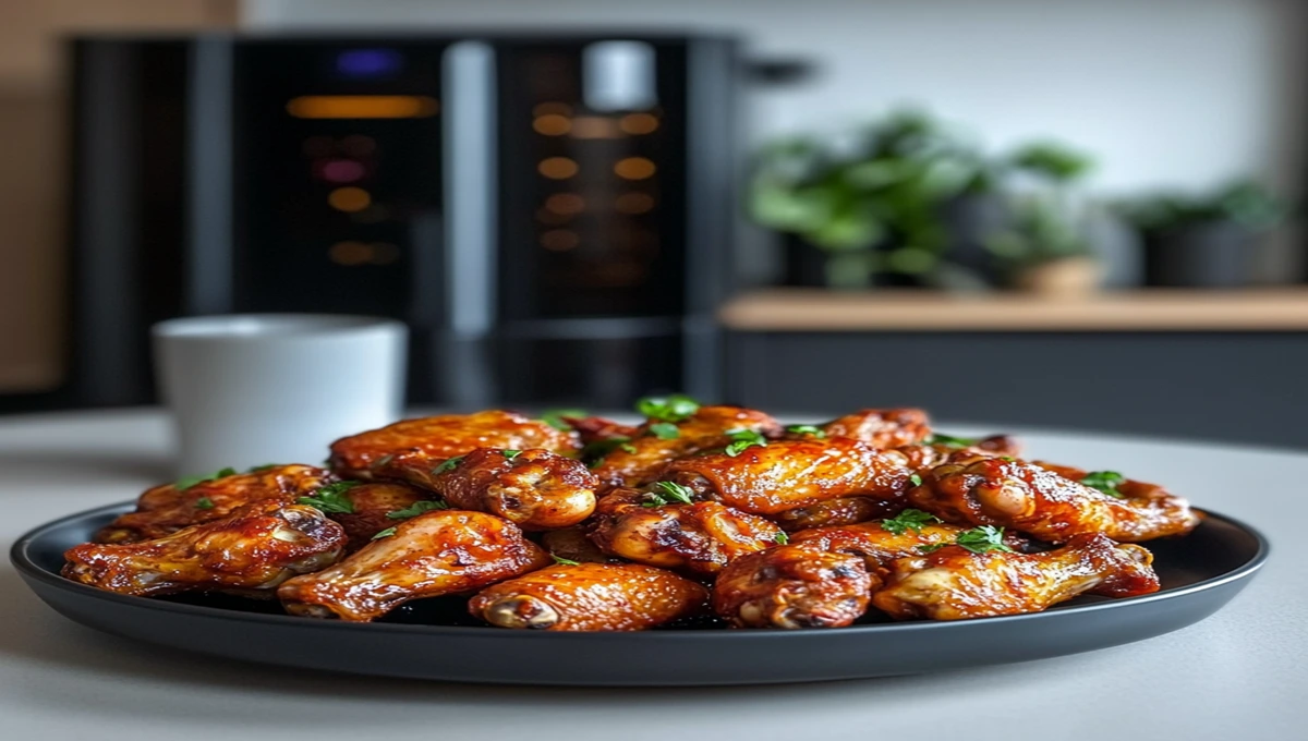 Seasoned chicken leg quarters on a cutting board.