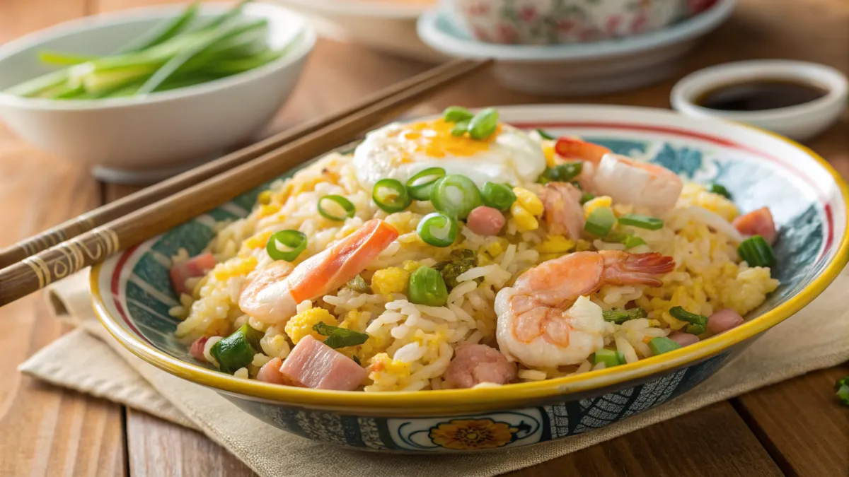 fried rice with egg chicken and shrimp recipe