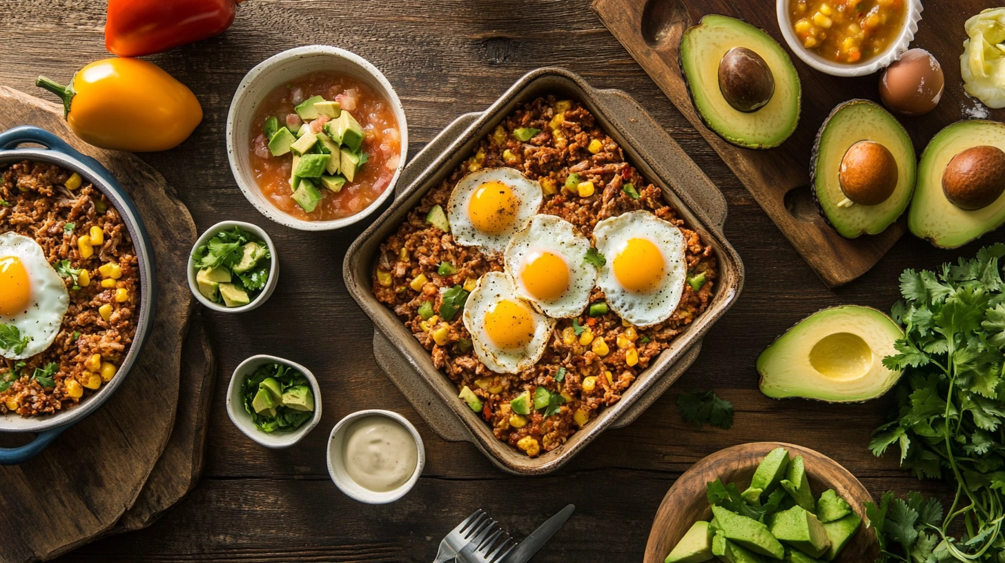 Carnitas breakfast recipe with eggs