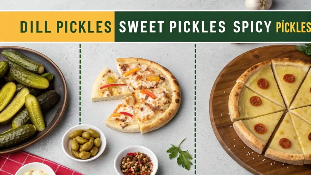 Comparison of pickle varieties with different flavors and cheese pairings