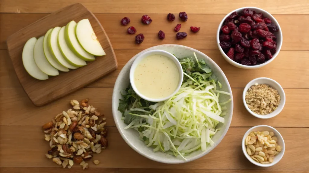 Fresh Ingredients for Apple Cranberry Coleslaw