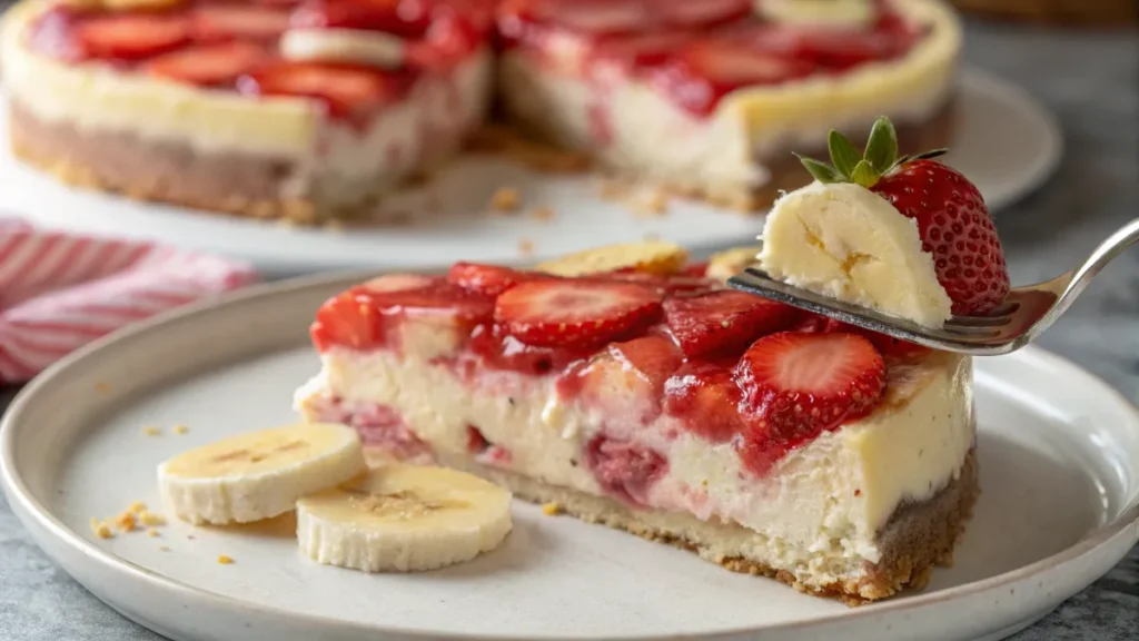 Banana Strawberry Cheesecake Fantasy plate