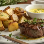 Garlic Butter Steak Bites and Potatoes