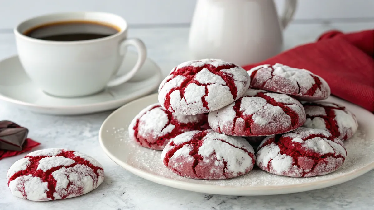 Red Velvet Crinkle Cookies
