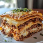 Ground beef and cheese tortilla stacks baked with golden cheese
