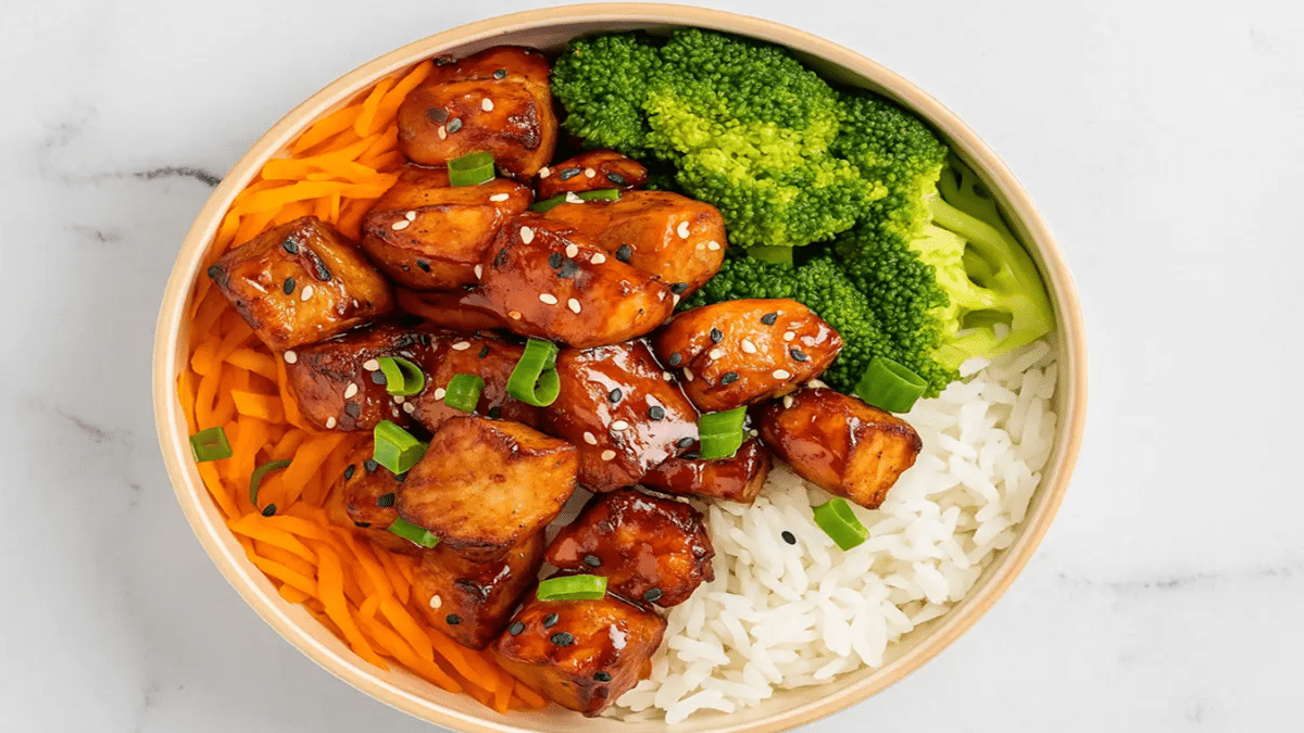 teriyaki salmon bowl recipe served fresh with rice and veggies